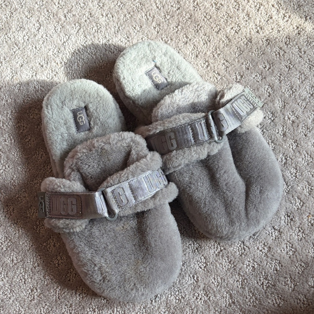 UGG Soft Gray Fleece Slippers
